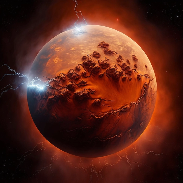 a depiction of a powerful Mars